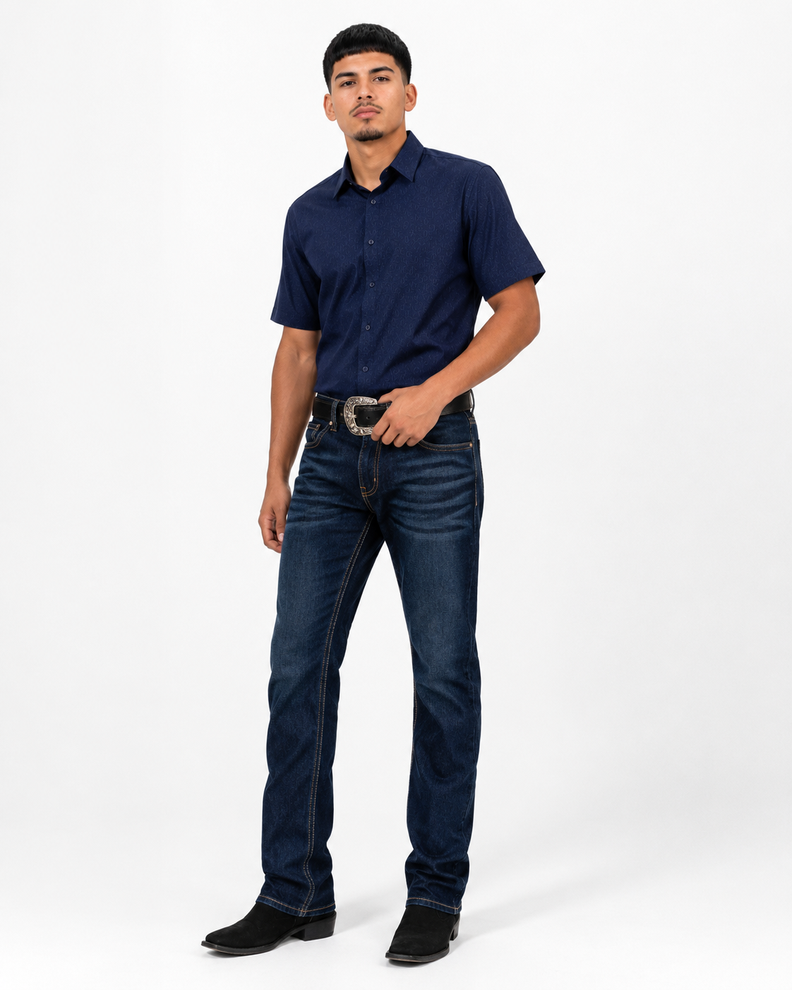 Men’s Moderno Short Sleeve Button Up “Navy”