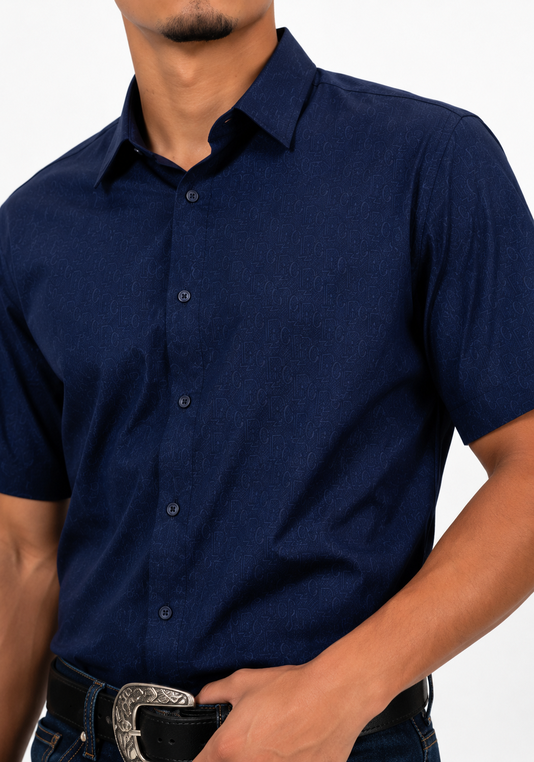Men’s Moderno Short Sleeve Button Up “Navy”