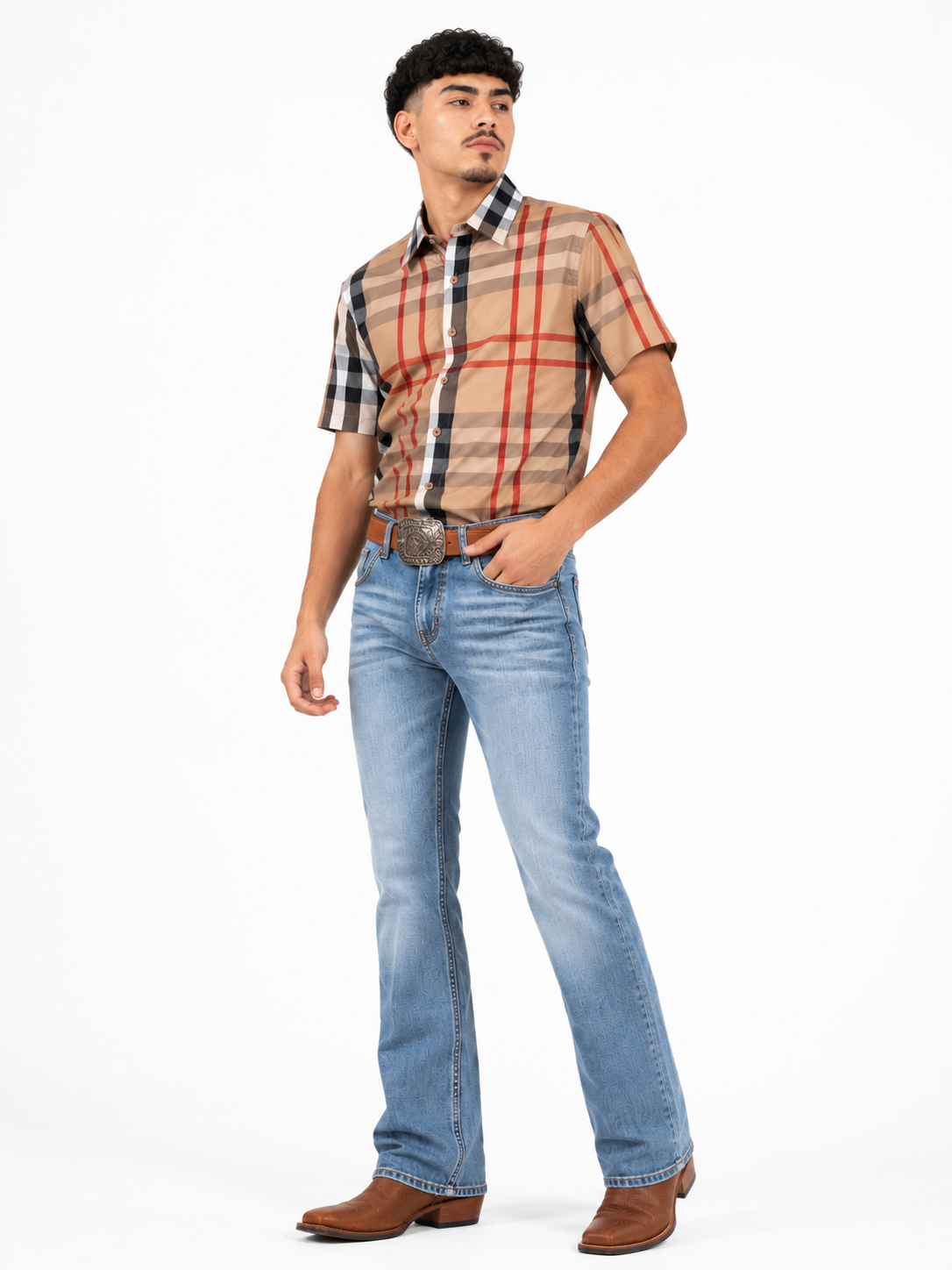 Men’s Modero Short Sleeve Button Up “Dark Khaki”