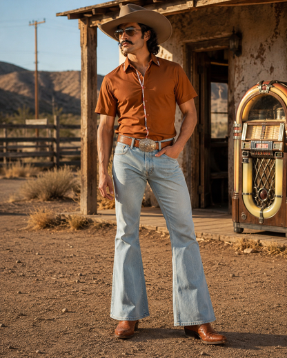 Men’s Moderno Short Sleeve Button Up “Burnt”