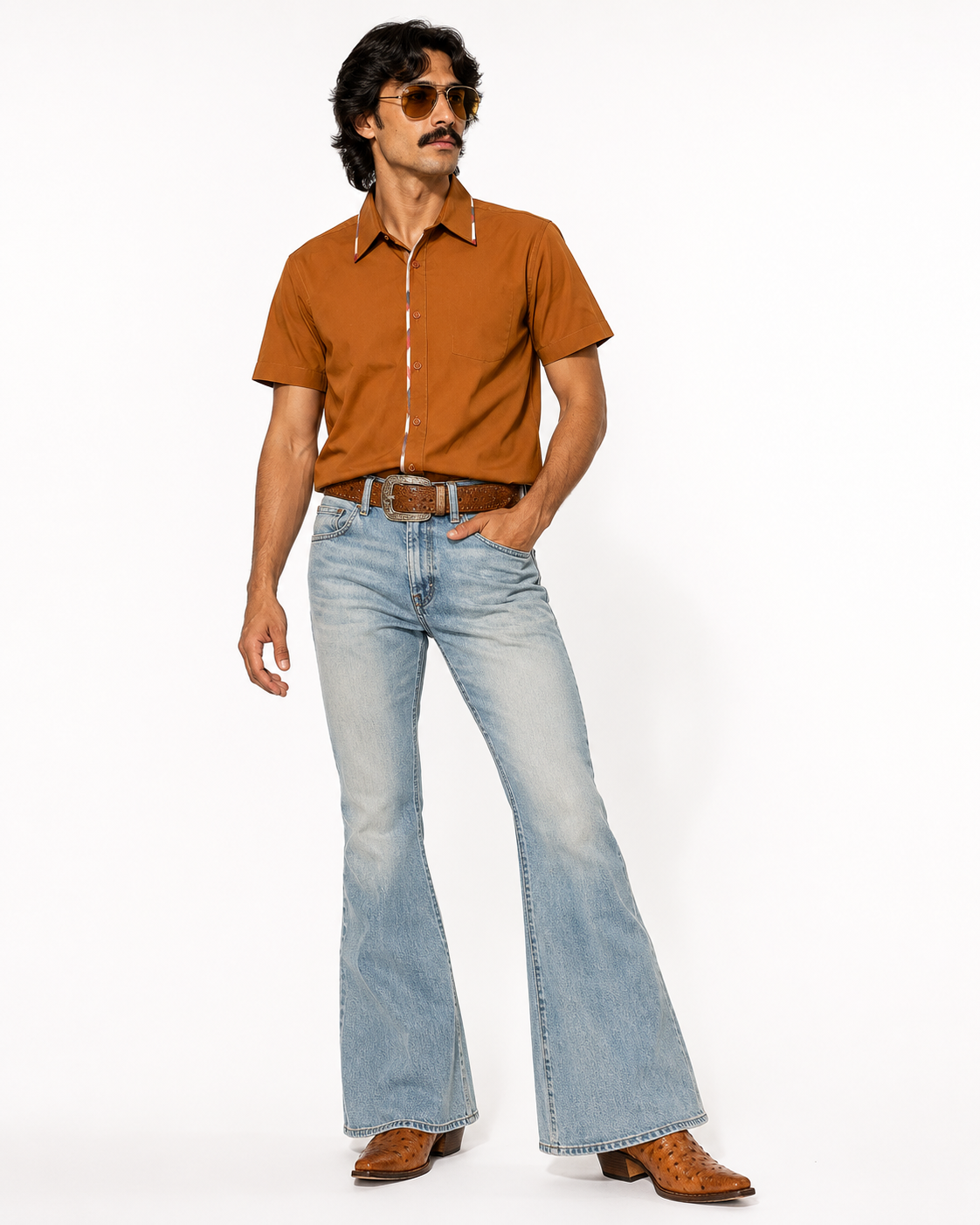 Men’s Moderno Short Sleeve Button Up “Burnt”