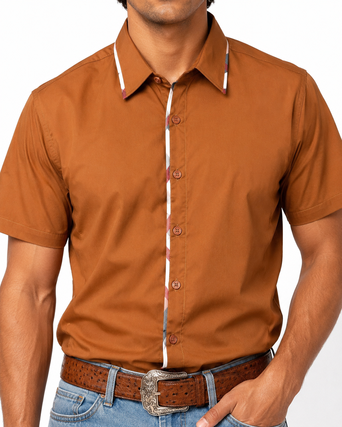 Men’s Moderno Short Sleeve Button Up “Burnt”