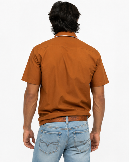 Men’s Moderno Short Sleeve Button Up “Burnt”