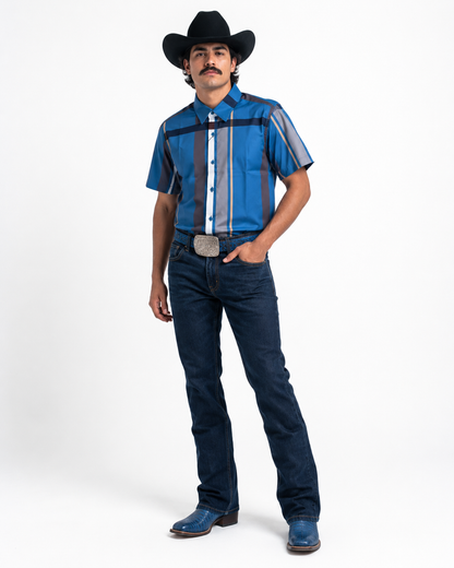 Men’s Moderno Short Sleeve Button Up “Blue Lagoon”