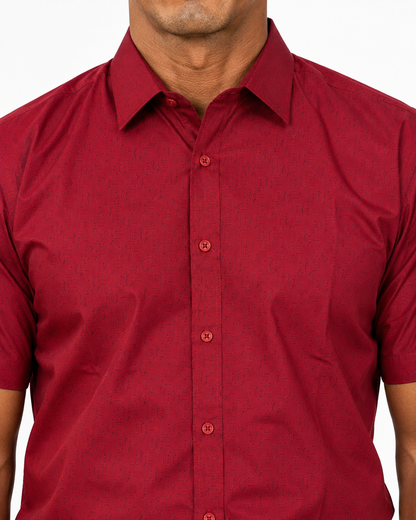 Men’s Moderno Short Sleeve Button Up “Blood Royal”