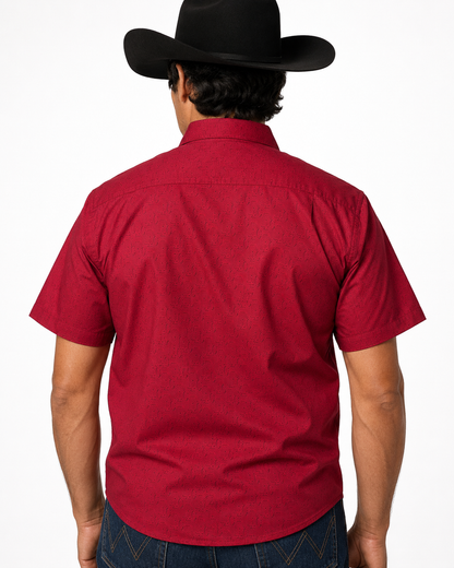 Men’s Moderno Short Sleeve Button Up “Blood Royal”