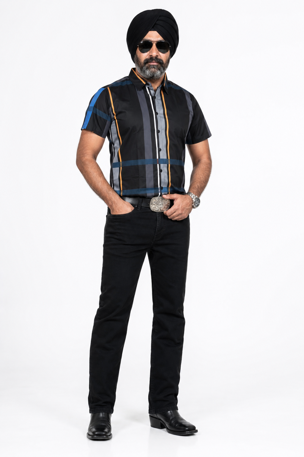 Men’s Moderno Short Sleeve Button Up “Noire”