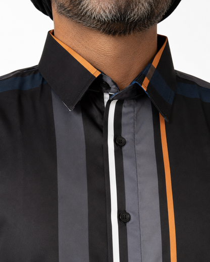 Men’s Moderno Short Sleeve Button Up “Noire”
