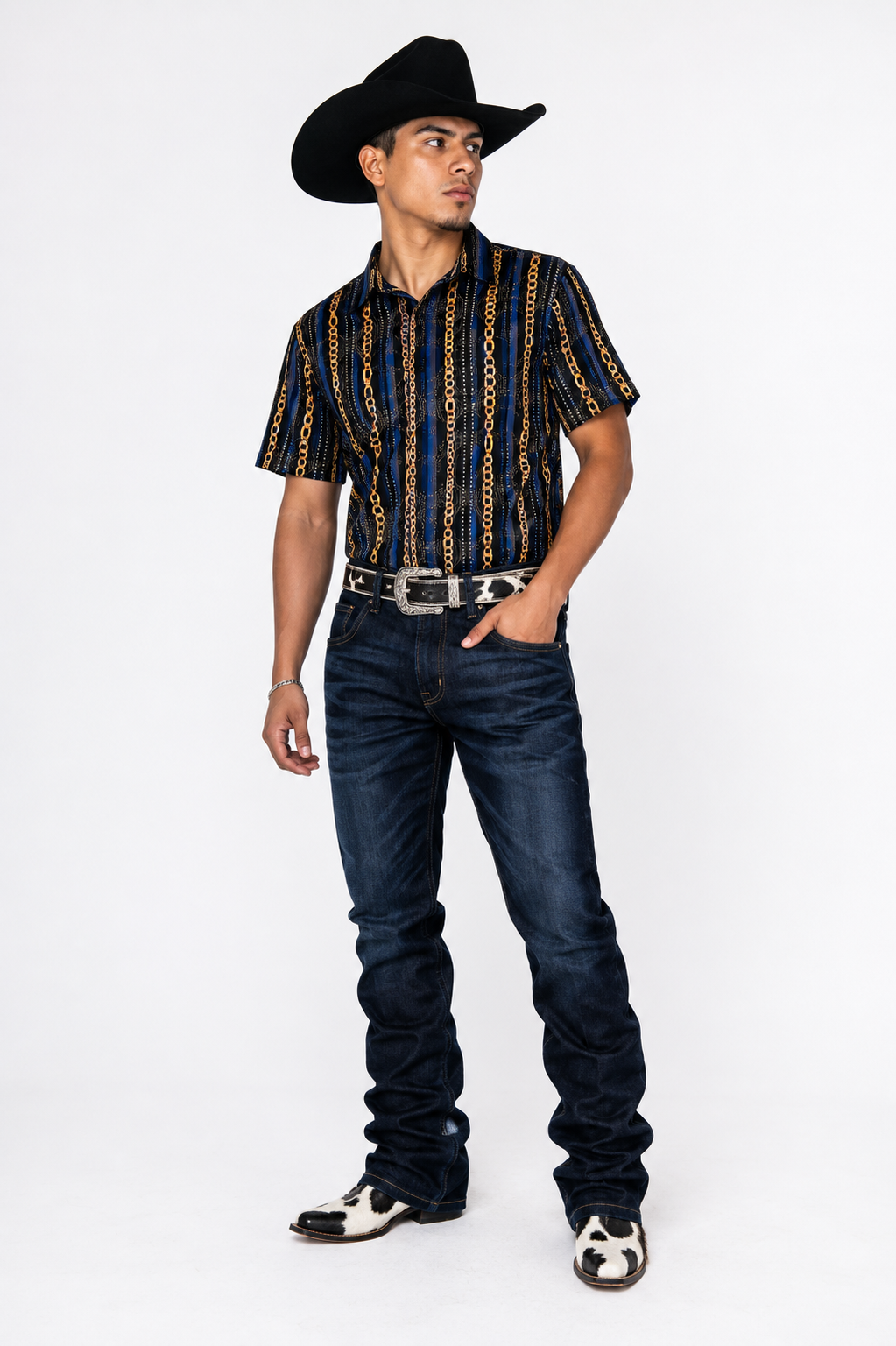 Men’s Moderno Short Sleeve Button Up “Suav Chain”