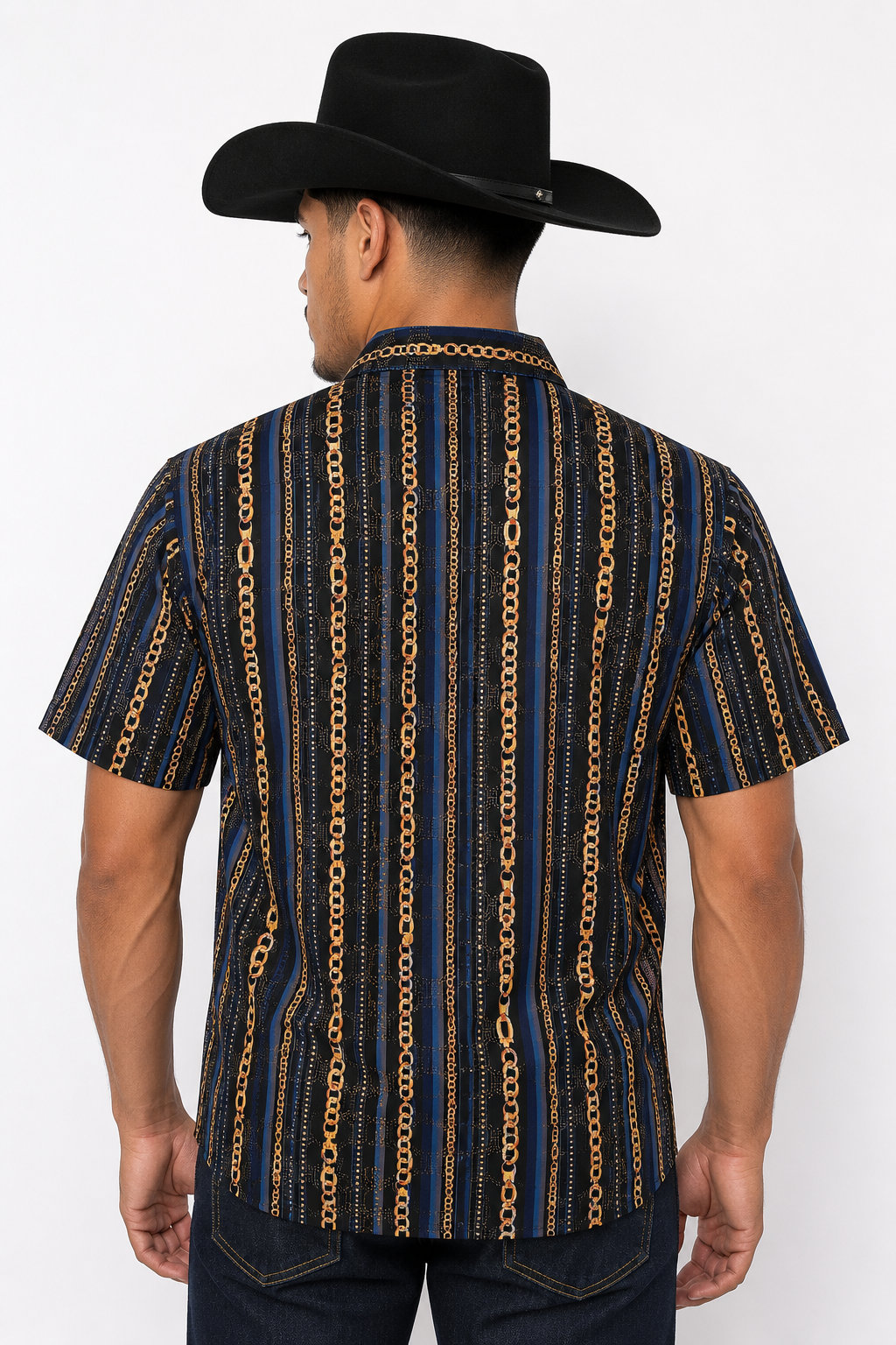Men’s Moderno Short Sleeve Button Up “Suav Chain”