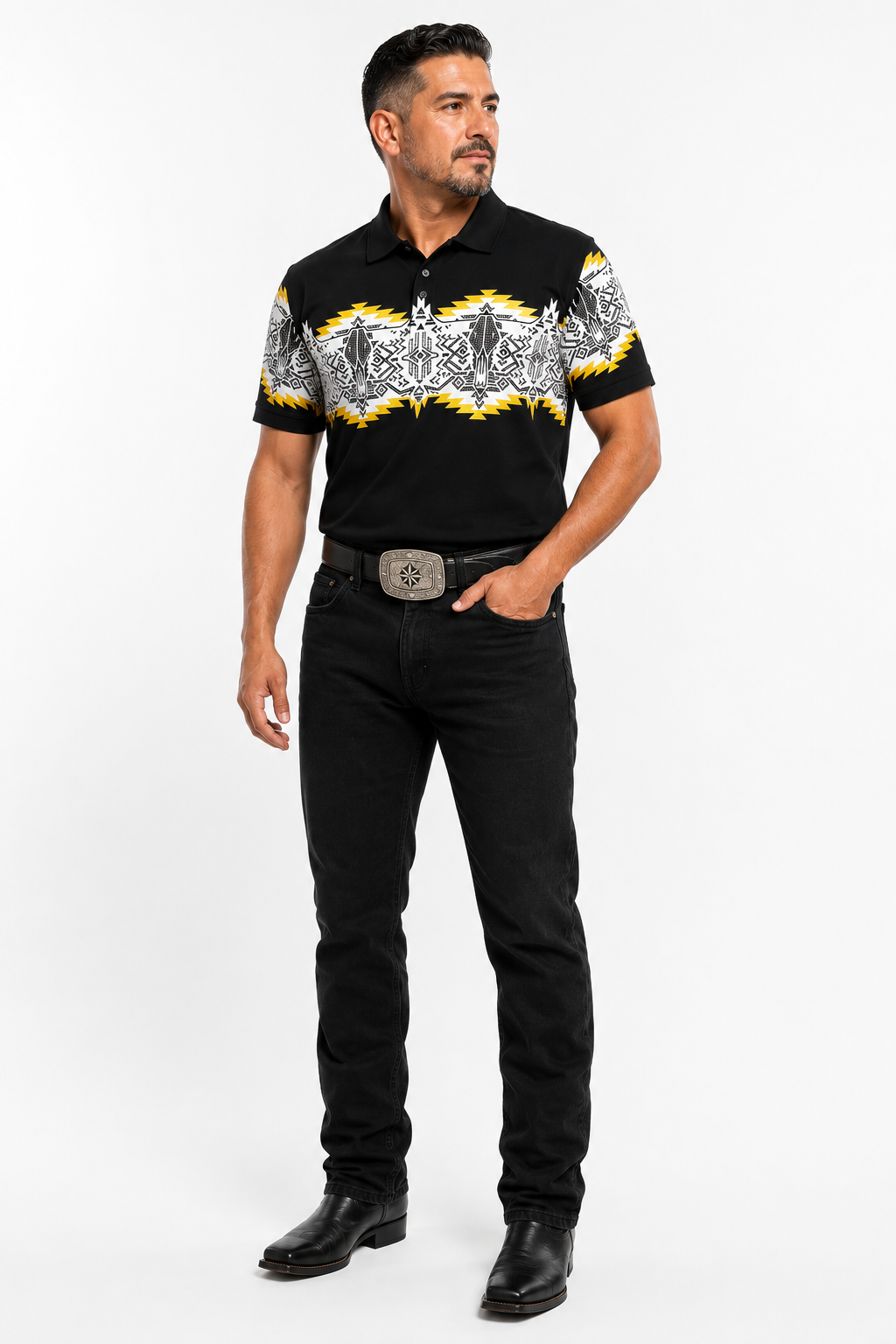 Men’s Polo Button Up “Black Desert”
