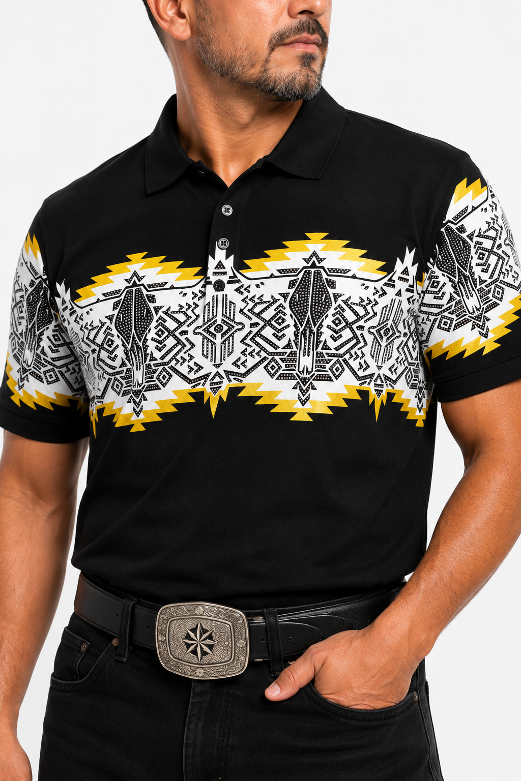 Men’s Polo Button Up “Black Desert”