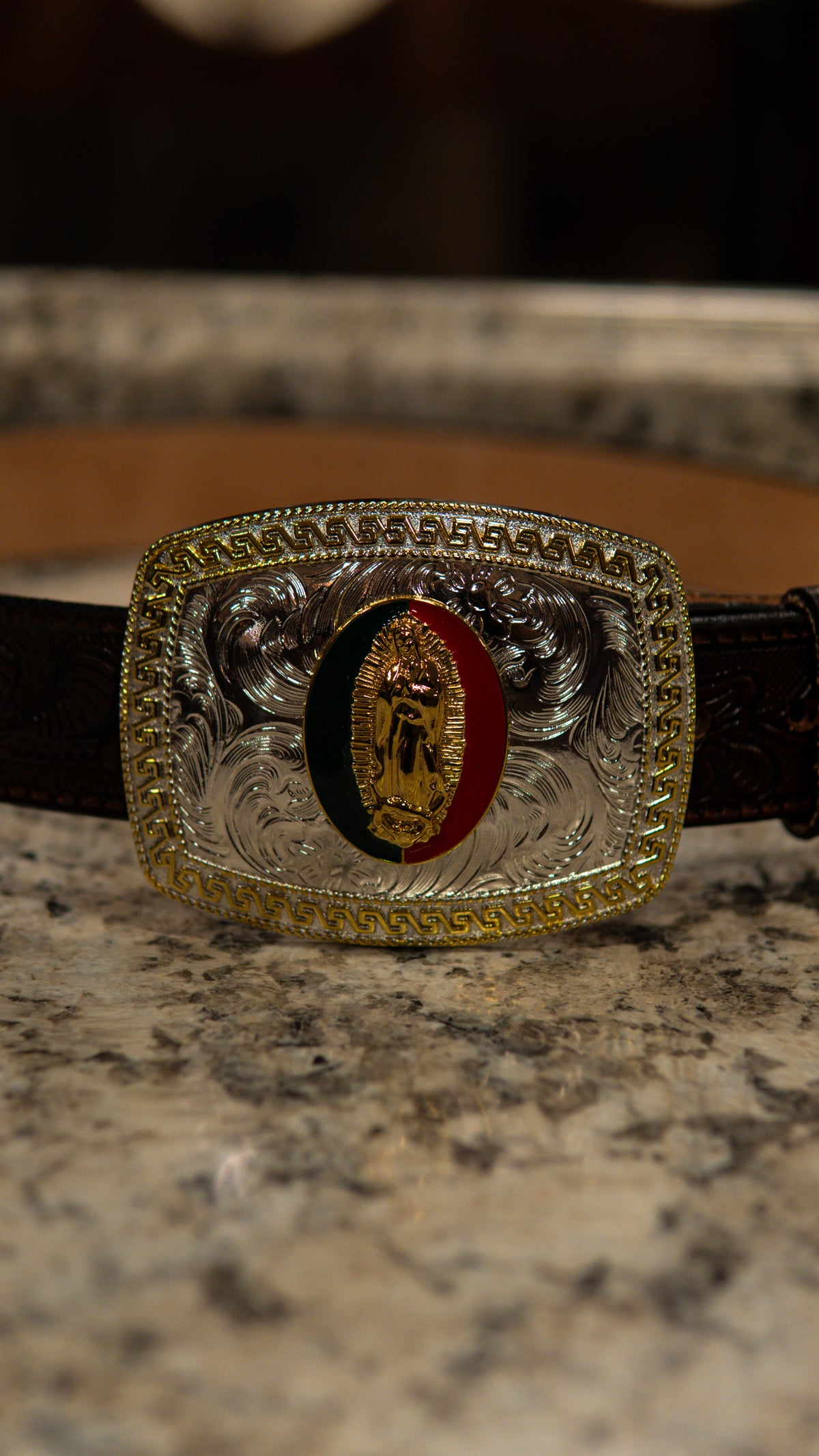 Virgin Mary Golden Hyro Western Buckle