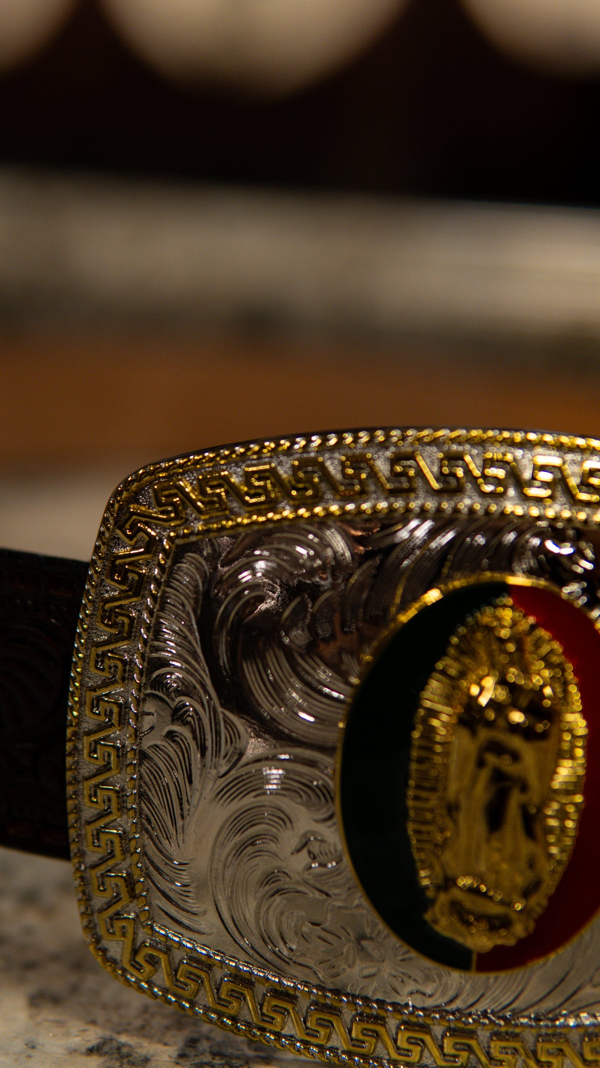 Virgin Mary Golden Hyro Western Buckle