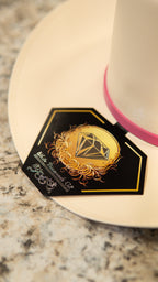 White Diamond Pink Edition Virgin Mary Sombrero Straw