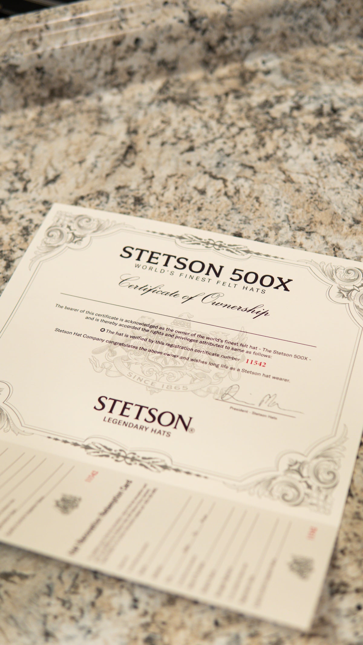 Stetson 500X “El Amo” Legendary Black Beaver Felt Hat Tejana