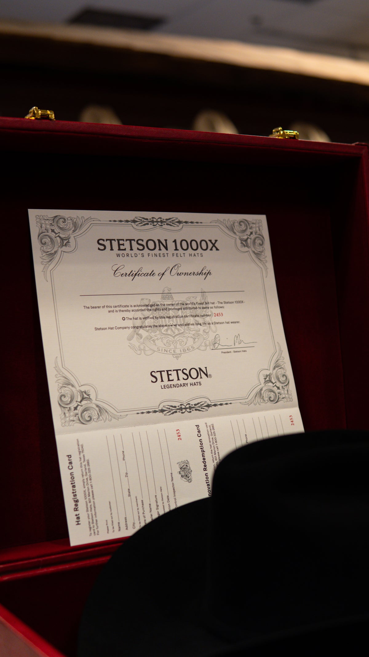 Stetson 1,000X “El Diamanté” Legendary Black Beaver Felt Hat
