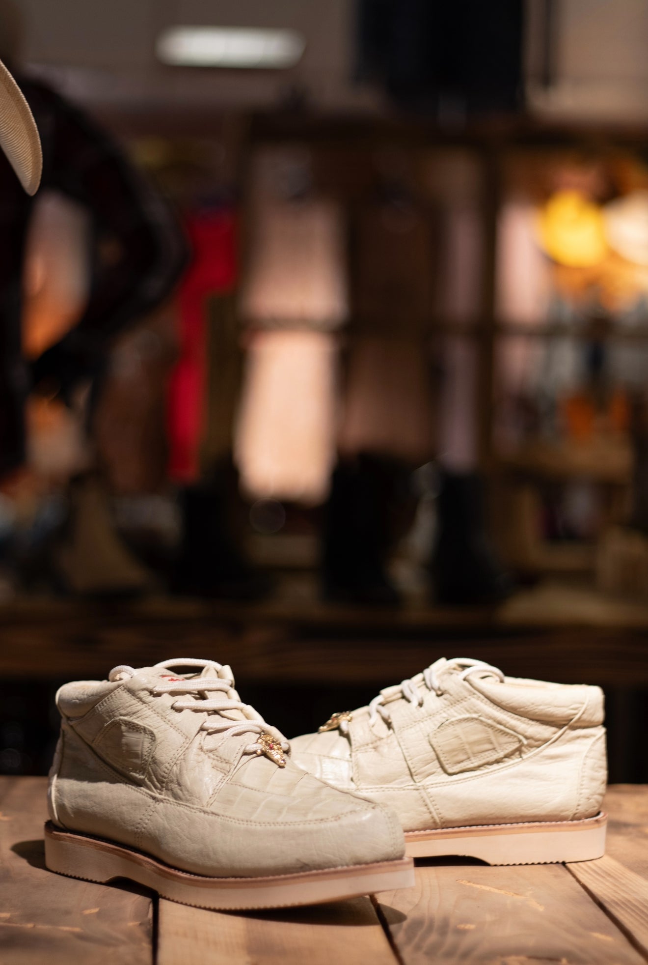 Caiman Ostrich “Winter White” Exotic Shoes