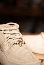 Caiman Ostrich “Winter White” Exotic Shoes