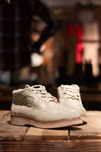 Caiman Ostrich “Winter White” Exotic Shoes