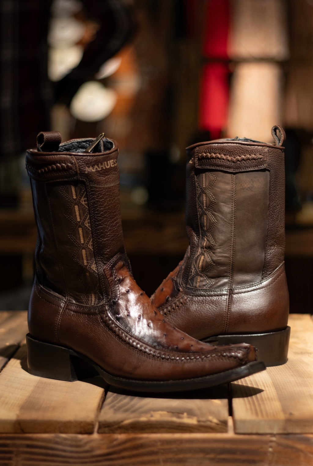 Mahuestic Versace Toe Ostrich “Faded Miel” Boots