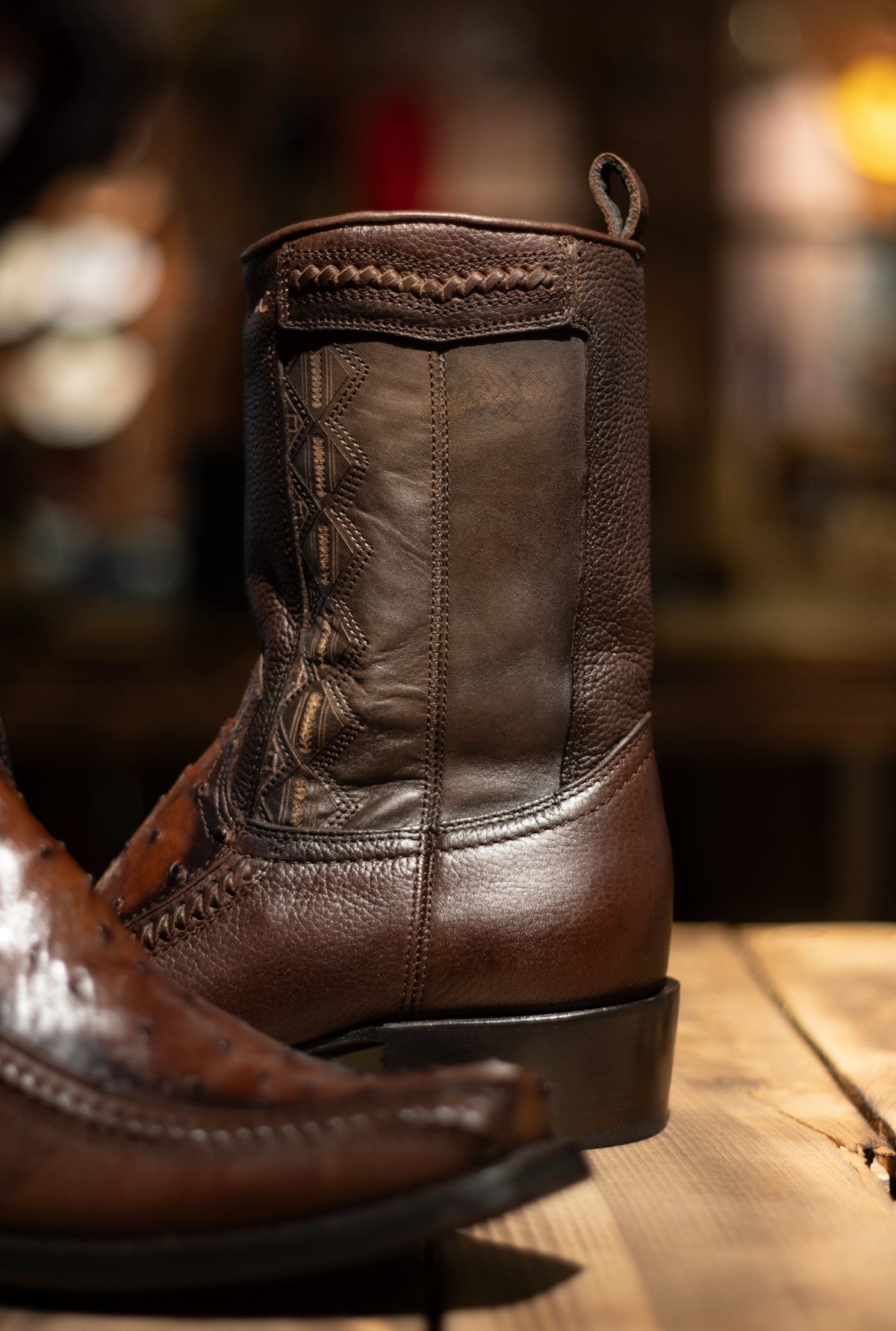 Mahuestic Versace Toe Ostrich “Faded Miel” Boots