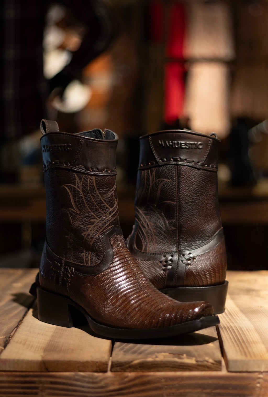 Mahuestic Lizard Rustico Dubai Toe Boots