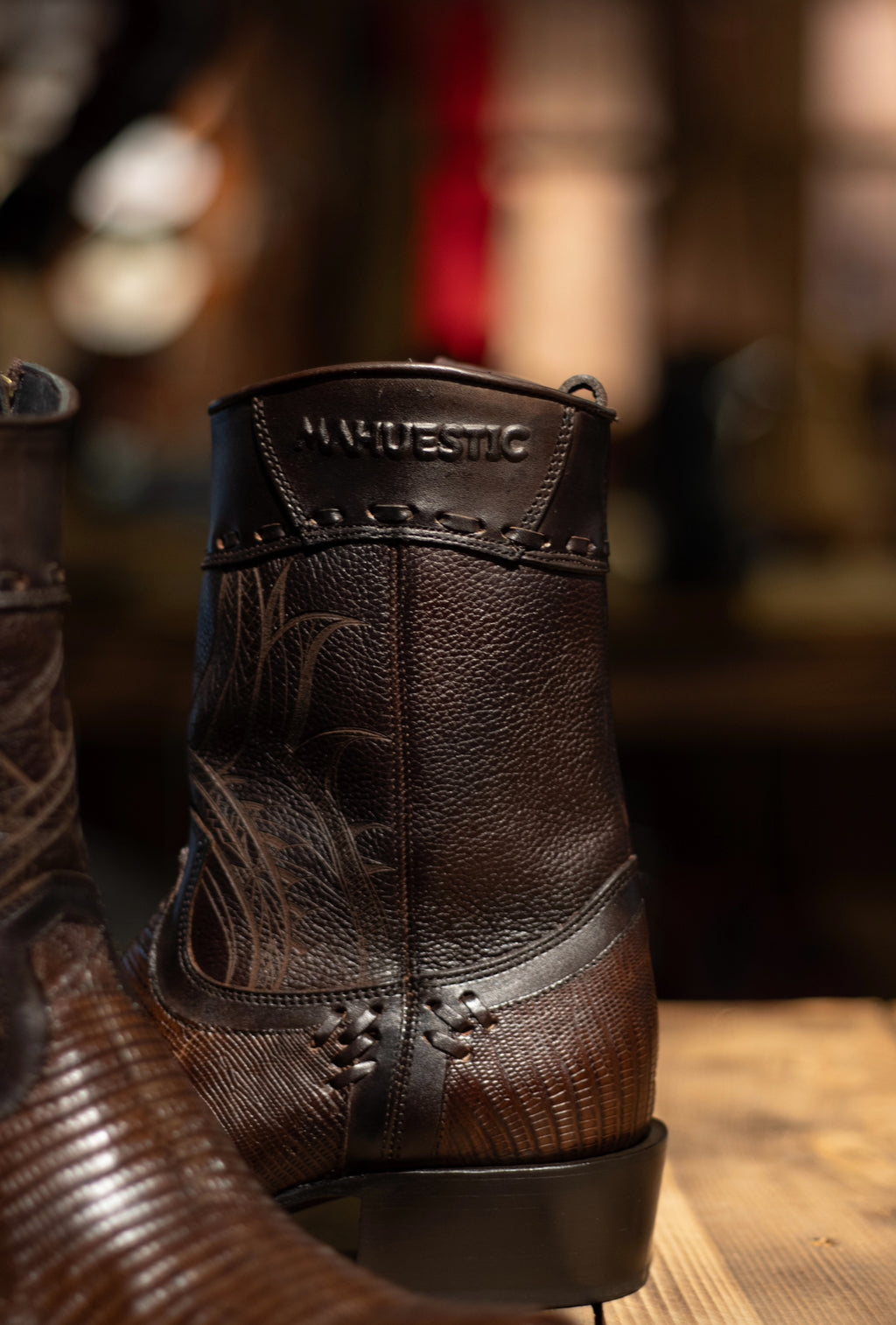 Mahuestic Lizard Rustico Dubai Toe Boots