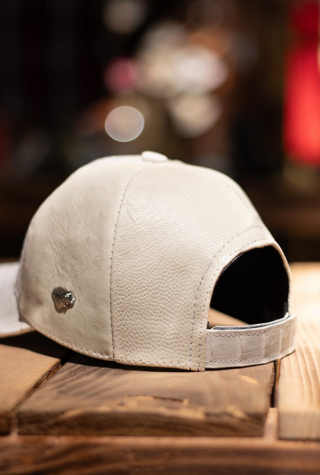 Caiman Ostrich “Winter White” Cap