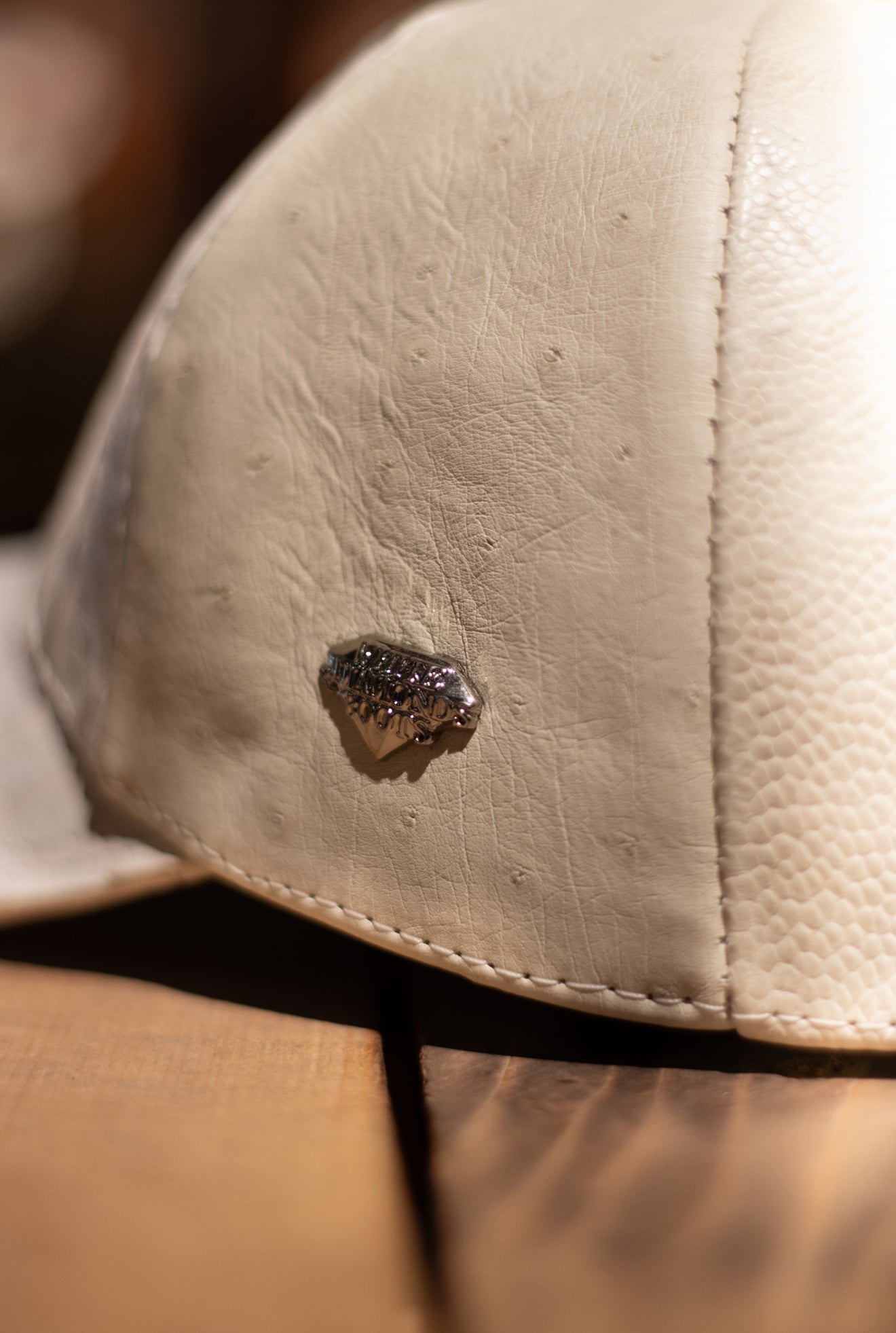 Caiman Ostrich “Winter White” Cap