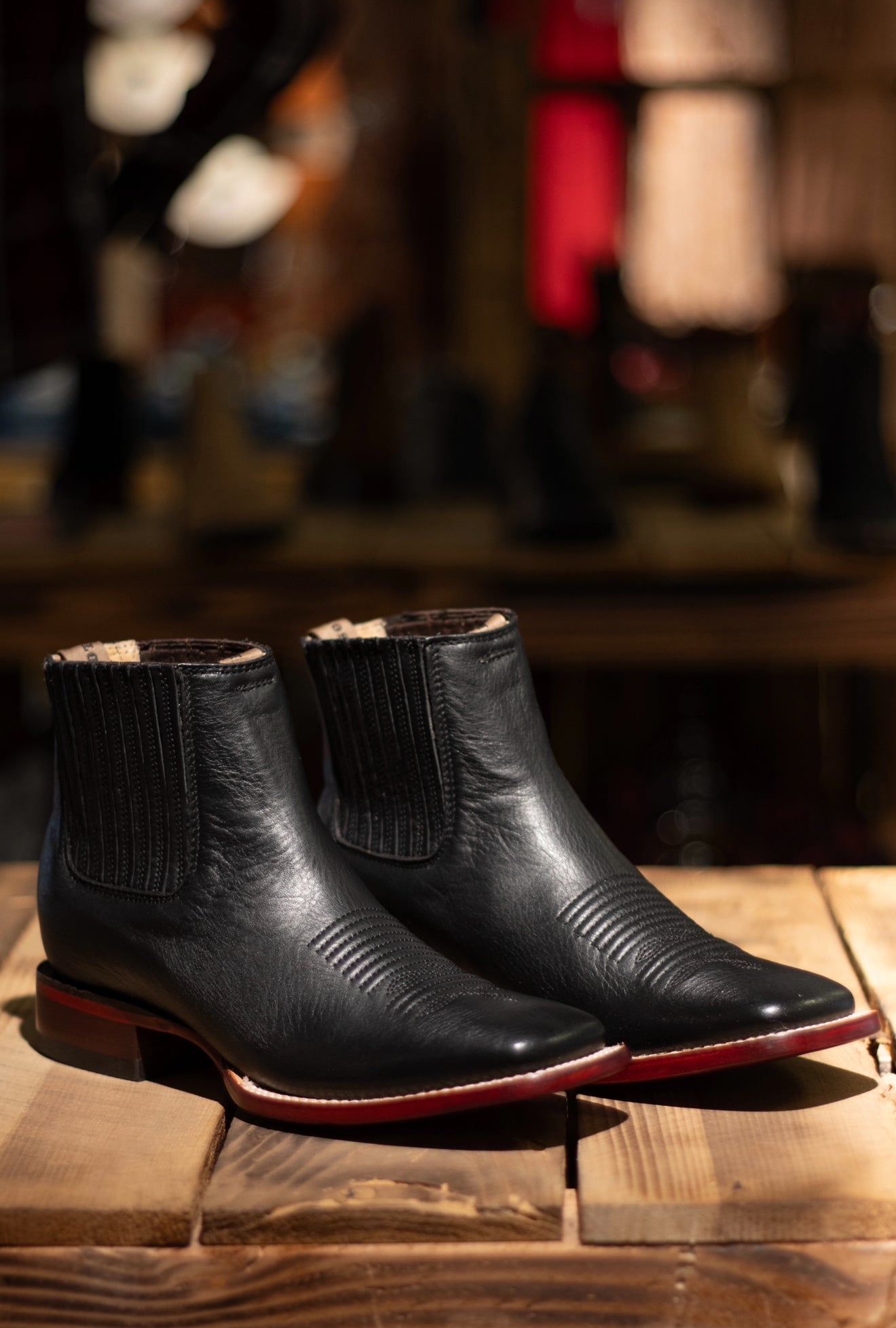 Men’s Square Toe “Belmont Black” Botin