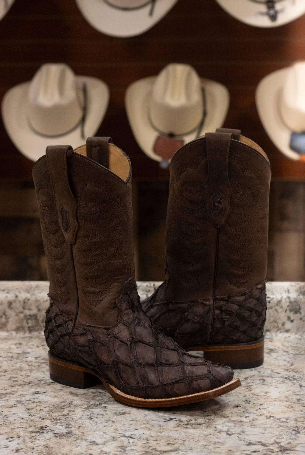 Pirarucu Square Toe “Dark Tobacco” Boots