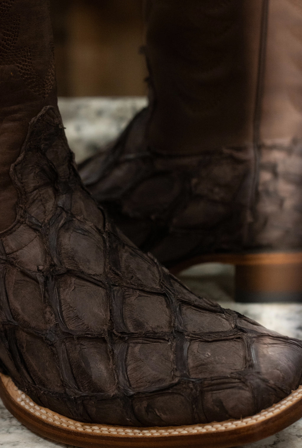 Pirarucu Square Toe “Dark Tobacco” Boots