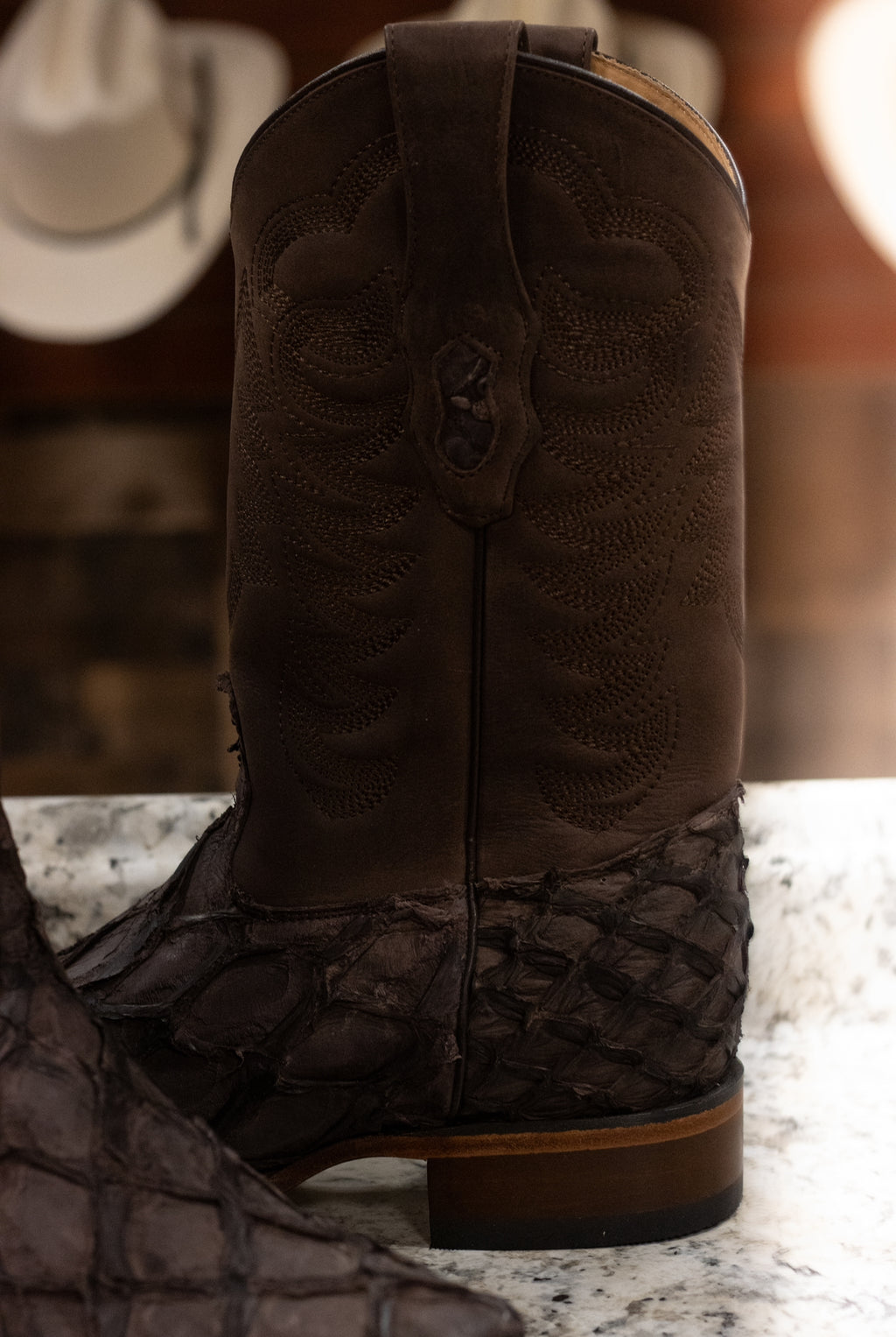 Pirarucu Square Toe “Dark Tobacco” Boots