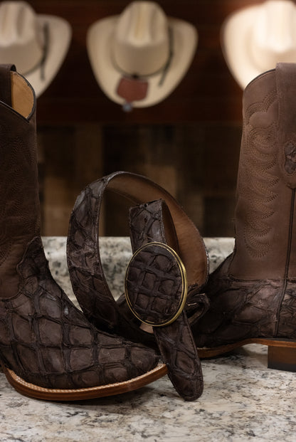 Pirarucu Square Toe “Dark Tobacco” Boots